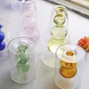 Nordic Creative Colored Glass Vase Ornaments Hydroponic Transparent Flower Dryer Home Living Room Decoration 231225