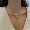 Choker 925 Sterling Silver Gradient Size Micro Small Pieces Of Necklace Pearl