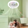 Elektrikli Fan Tavan Fanı LED Aydınlatma Uzaktan Kumanda Elektrikli Kamp Fan 360 Dönen RGB LED Işık Akıllı Tavan Fan Lambası Dahili Aroma YQ231225