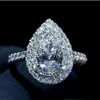 Water Drop Simulated Diamond cz Ring 925 sterling silver Bijou Charm Engagement Wedding band Rings for Women Bridal Fine Jewelry300H