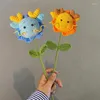 장식용 꽃 손으로 짠 꽃 kawaii 니트 2024 DIY 작은 드래곤 남자 꽃다발 수제 선물 졸업 귀여운 해