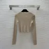 Maglioni femminili 23 ricamo pullover top c lettere telaio a maniche corte maglia a maglia a maglia di colore solido ippocampo