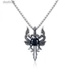 Beaded Neckor 1 Gothic Dragon Water Diamond Long Necklace Men's Dominant Retro Dragon Necklacel231225