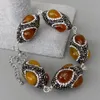 Bangle Y.ying Yellow Agate Black Rhinestone Pave Handmade Wrap Armband 9 "För kvinnor