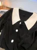 Blouses pour femmes chemises gothiques noires et chemisier 90s y2k vintage coréen harajuku 2000