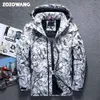 ZOZOWANG 2023 Winterjas Hoge Kwaliteit Dikke Witte Eendendons Mannen Camouflage Capuchon Moncler Homme Veer 231225