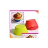 Cupcake 7 cm Fodere in gel di silice Stampo da forno Sile Muffin Cup Tazze Torta Cupcake Kd1 Consegna goccia Casa Giardino Cucina, Sala da pranzo Bakeware Dhkoz