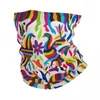 Sciarpe tenango messicano otomi uccelli texture bandana copertina di arte stampata arte sciarpa per copricapo calda pesca per uomini donne adulte