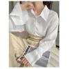 Camicette femminili White Elegant Women Style Korean Shirt Spring Flare Long Maniche Office Long Ladies Vintage Aesthetic Tops Chic Fashion
