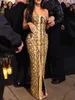 Sıradan Elbiseler Modphy Ladies Yılan Baskı Ön Bağlantı Dantel Strapless Split Tasarım Uzun Elbise Seksi Kokteyl Ünlü Parti Bandaj