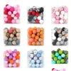 Soothers & Teethers Sile Loose Baby Bead 15Mm 20Pcs Diy Chewable Food Grade Infant Leopard Print Round Ball Teething Rodent Teether 22 Dhwlb