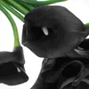 装飾的な花10 PCS人工花束偽の黒のバラシミュレーション飾り