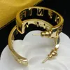 Guldhoopörhängen med korrekt brev för Lady Women Party Wedding Lovers Gift Engagement Jewelry Bride2799