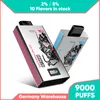 Authentische Happ Bar Puff 9k Vape Einweg-E-Zigaretten Bar Vapers Elf 9000 10k Puff Vapes 12k wiederaufladbar 2% 5% Nic Salt E-Juice Cigarrillos Desechables Vaper