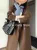 2023 Winter Korean Long Woollen Cost Women Double Breasted Chic Casual Loose Trench Jacket Female Fashion Outerwear Blazers Coat 231225