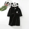 Langarm Mit Kapuze Kinder Bademantel Cartoon Panda Kinder Robe Schöne Tier Junge Bademantel Frühling Herbst Mädchen Bademantel 231225