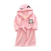 Детский мягкий халат, пижамы, весенне-осенняя фланелевая одежда для сна с капюшоном для мальчиков и девочек, домашняя одежда, милый халат с рисунком животных 231225