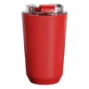Vattenflaskor kopp vakuumisolerad resemugg Hållbart rostfritt stål Tumbler läckfast kaffe med silikonlock