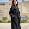 Topp 10% Pure Cashmere Gold Double Face Cashmere Brand Coat Women's Mid Length Luxury Wool Classic Camel Max Coat for Women 231225