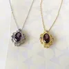 Catene Collana Rapunzel per donne Accessori per la festa di matrimonio di moda per la moda Purple Lilac Zirconia Principessa Regalarla