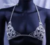 Stonefans Sexy Body Jewlery Bralette Chain Top para mujer Hoja Bikini Crystal Ropa interior Cadenas Lencería Body Jewellery T2005084893084