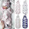 Śpiwory 2PCS Soft Baby Swaddle Muzel Muzawski Śliczne zwierzę nadrukowane nowonarodzone niemowlę śpiwory śpiwory zamek błyskawiczne koc+kapelusz 231225