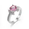 Ganz 6 Stcs Like LuckyShine Daily Schmuck Urlaub Geschenk Feuer Blume Pink Kubik Zirkonia Edelstein 925 Silber plattiert Frauen Ring NE328s