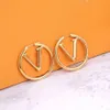Modeontwerper oorbellen oorstopontwerpers goud vergulde geometrie dubbele letters earring klassieke vrouwen bruiloftsfeestje Jwerber247B