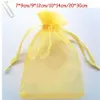 Navio 200pcs ouro 7 9cm 9 12cm 10 14cm Organza Bag Bag Party Candy Bags310v