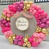 Gold Pink Balloon Arch Garland Kit Rose Red Latex Set For Birthday Wedding Party Decorations Baby Shower 231225