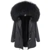 Jaqueta feminina natural oversized pele de carneiro gola casaco casual espessamento longo parque de inverno 231222