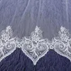 Brautschleier 4 Meter Weiß Elfenbein Kathedrale Hochzeit Langer Spitzenkantenschleier mit Kamm Zubehör Braut Veu 2023