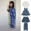 Konges Slojd Abbigliamento per bambini Autunno Ragazze del bambino Giubbotti di jeans Canotta Abiti per bambini Cartoon Cat Cappotto Jeans Pantaloni 2 9 anni 231225