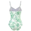 Maillot de bain une pièce Vintage pour femmes, Monokini, ensemble Tankini, Sexy, vêtements de plage, imprimé Floral, teinture par nouage, rayures en dentelle, 2023