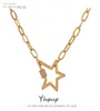 Designer Necklace Luxury Jewelry Exquisite Stainless Steel Star Pendant High Quality Cubic Zirconia 18 K Chain Collar for Women4761312