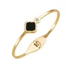 Classic titanium steel Clover bangle bracelet black new style bangles women luxurious designer gift letter home gold white non fadejewelry