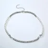 Hiphop Mezze da 7 mm Miami Cuban Link Chain e mezzo girocollo perle da 8 mm Necklace per uomini e donne in acciaio inossidabile gioielli Q0115249L