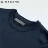 Men's Sweaters Giordano Men Sweaters Combed Embroidery Crewneck Knitwear Cotton Ribbed Crewneck Long Sleeves Sweaters 18051602 J231225