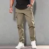 Calça masculina Cargo Relaxed Fit Sport Jogger Sortpants Sorto Desenhado Treino de bolso para exercícios ao ar livre calça