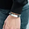 Collegamento braccialetti braccialetti uomini in acciaio inossidabile catene di moda fascino regolabile catena di targhetta nera sui regali a mano per