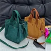 Abendtaschen Cord -Schulterkreuzkörper für Frauen 2024 Mode koreanische kleine weibliche Handtaschen Baumwolltuch Tasche Damen Lunchtasche Tasche