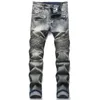 Drop Fashion Biker Jeans Stretch's Anganited Stretch Hip Hop Hop Slim Fit Holes Punk Pants di cotone in denim 231222