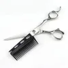 Professional JP440c steel 6 '' 2 in 1 hair scissors with comb haircut barber makas cutting shears hairdresser 231225