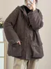 Women's Trench Coats Johnature Vintage Casual Hooded Cotton Clothing 2023 Women Loose Solid Color Single Breasted