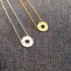 Gold Silver Rose Gold Small Compass Halsband Pendant Charm för kvinnor Män South Direction Necklace Disc Circle Diskhalsband Mynt300U