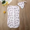 Śpiwory 2PCS Soft Baby Swaddle Muzel Muzawski Śliczne zwierzę nadrukowane nowonarodzone niemowlę śpiwory śpiwory zamek błyskawiczne koc+kapelusz 231225