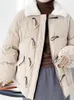 Trench da donna Capo abbottonatura corno Donne casual sciolte addensato giacca di cotone morbida calda femmina 2023 inverno grande tasca outwear coreano signora