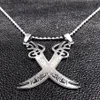 Retro Imam Ali Sword Muslim Islam Knife Necklace Jewelry Stainless Steel Arabic Pendant Necklaces For Men Women jewlery N403S02 Y0248n