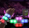 15 Color Remote Control LED Silicone Bracelets Alteração de cor de pulseira com 41keys 400 metros de controle remoto luminoso pulseiras para clubes concertos proven sn5333