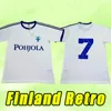 1982 Finland National Team Mens Soccer Jerseys Retro #7 Home White Football Shirt Uniforms 82 Classical Short Sleeve